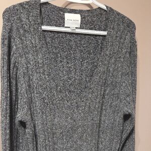 Pink Rose Charcoal V-Neck Sweater